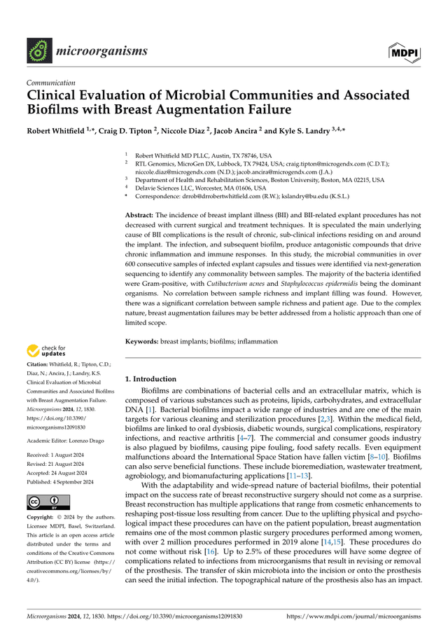 Clinical Evaluation of Microbial Communities and Associated Biofilms with Breast Augmentation Failurepreview image